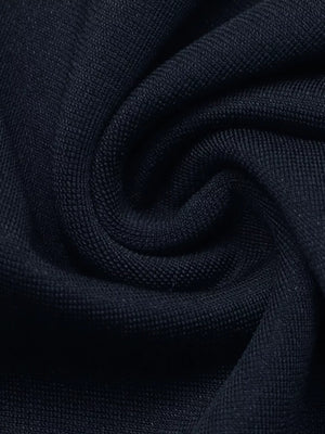 peplum top in Dark Blue with buttoned cuffs and hip-length