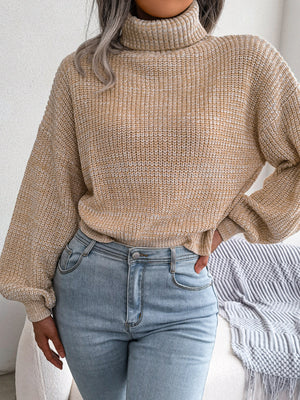 emerald green relaxed turtleneck sweater with turtleneck