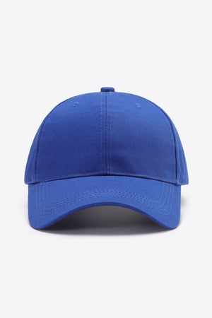 Royal Blue cotton twill baseball cap with adjustable strap