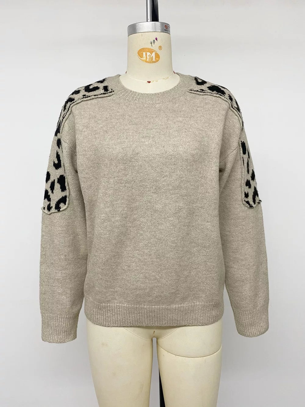 black pullover sweater with pullover and leopard