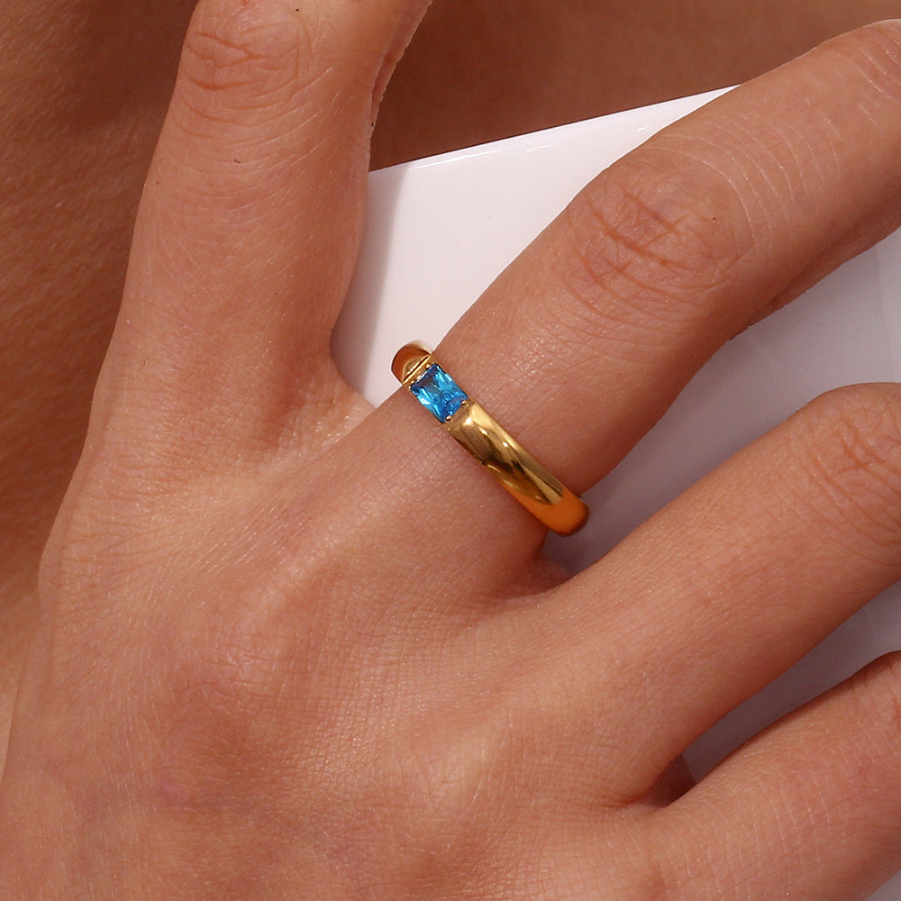 18K Gold-Plated Zircon Ring Style 10500194935 in Blush Pink with gold-plated