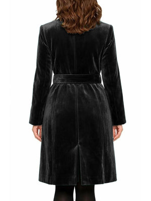 glam trench coat in Dark Green with notch lapel