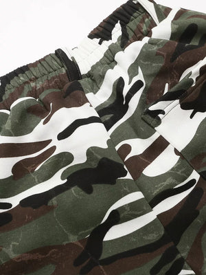Men's Camouflage Print Capris in Green Camouflage