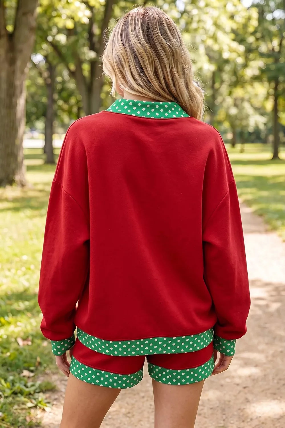 Scarlet lounge set with hip-length and pullover