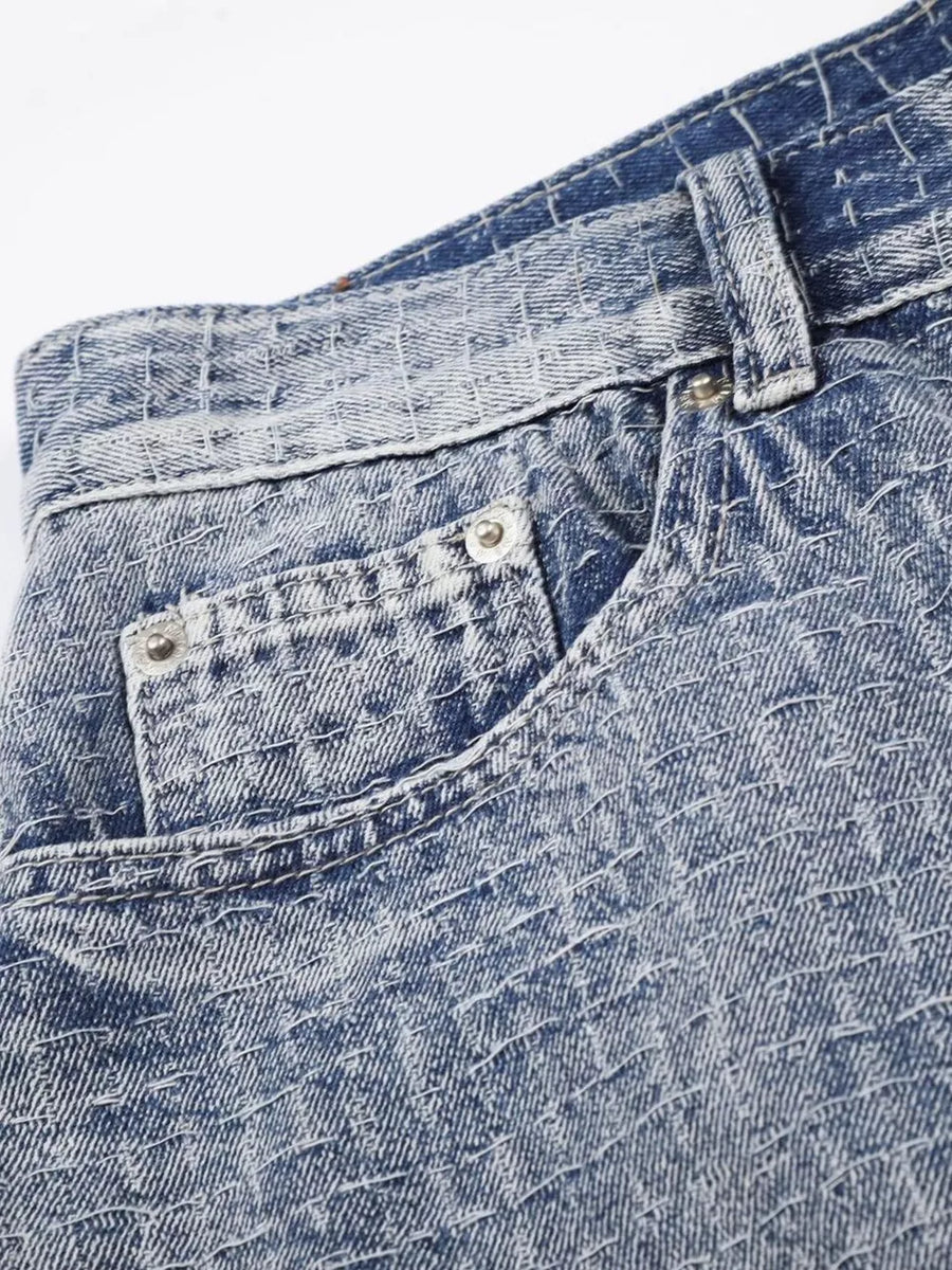 Men's Wide Leg Denim Capris option 7