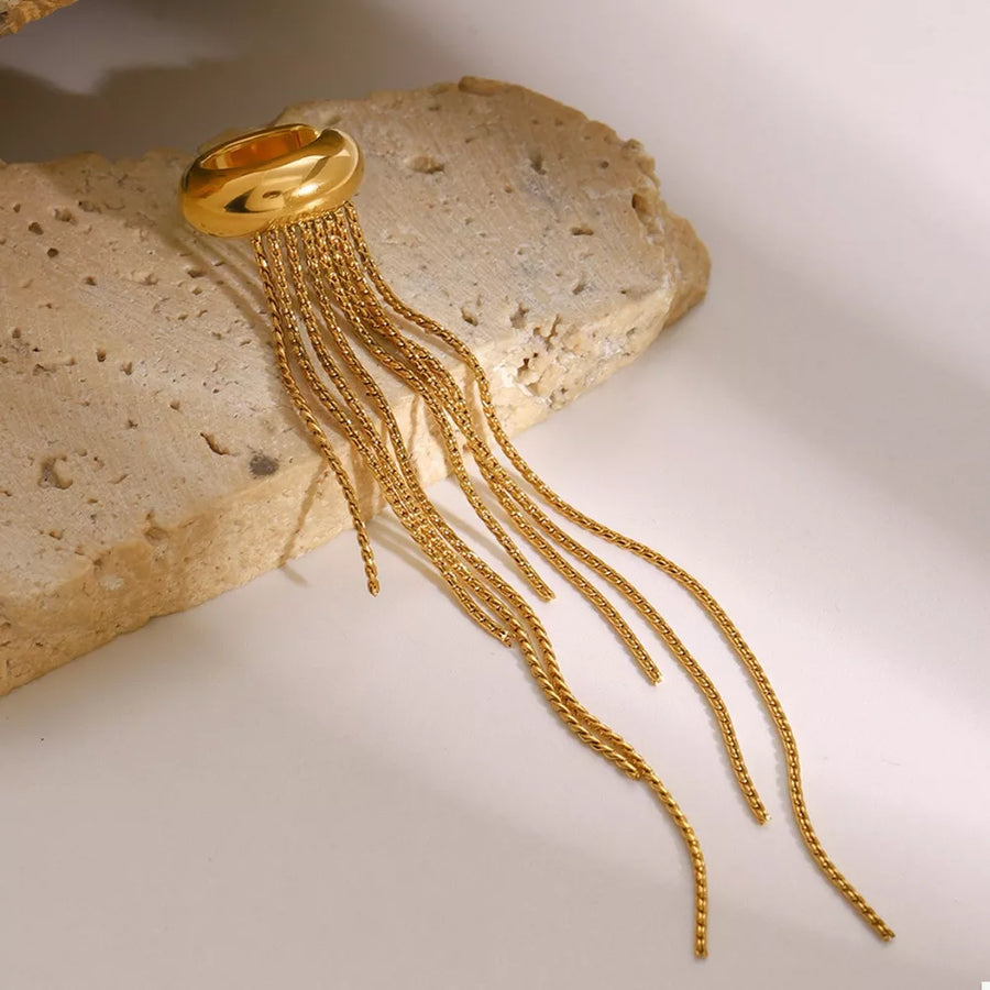 earrings in Gold with fringe and long