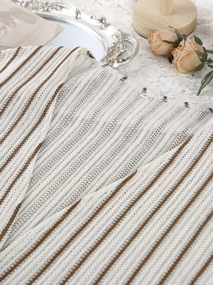 lounge set in cream with striped and tied front