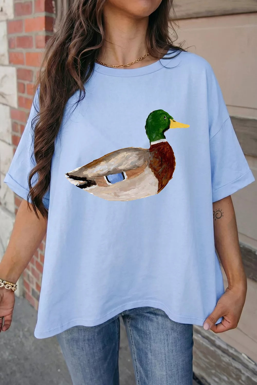 Western Duck Graphic Oversized T-shirt in this colorway