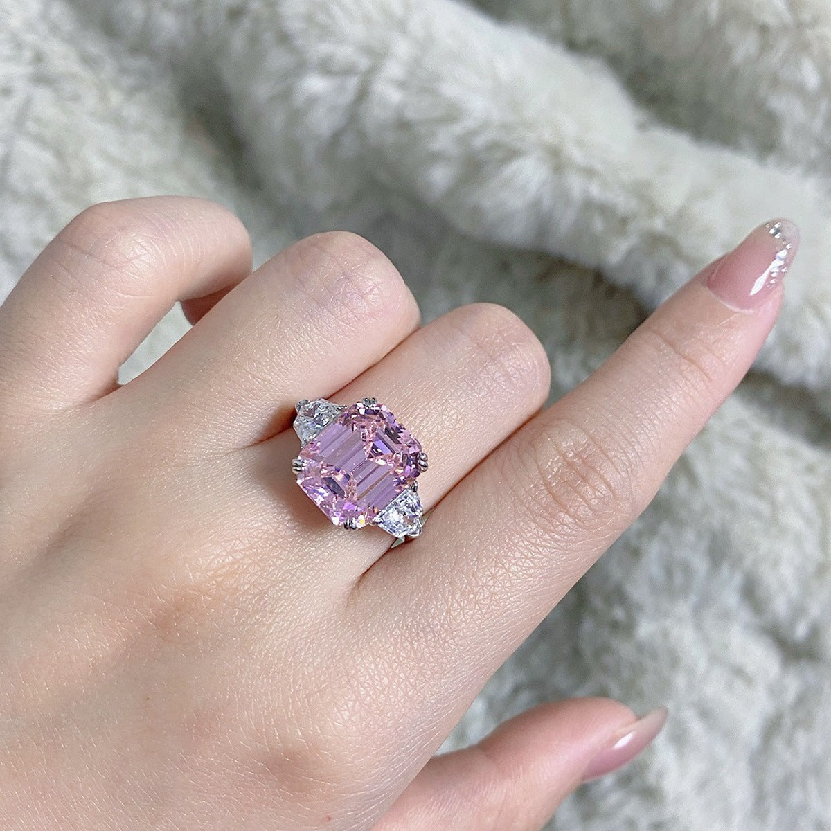 pink ACCESSORIES featuring zircon stones and geometric