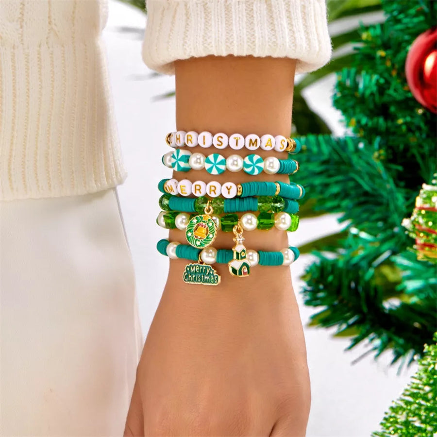 white bracelet featuring beaded and novelty