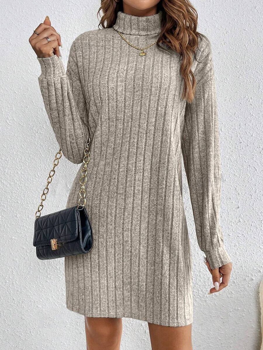 Mocha sweater dress with mini and pullover