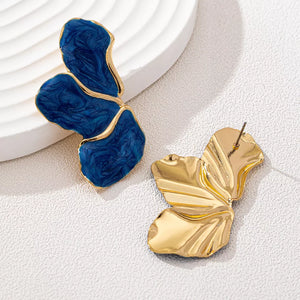 18K Gold-Plated,Alloy,Resin Care instructions: Avoid wearing during exercise, as earrings in Royal Blue with irregular