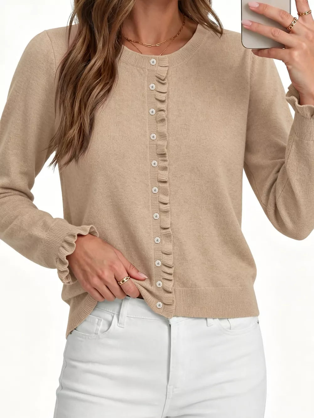 65% polyester, 30% viscose, 5% elastane Care instructions: Machine wash cold cardigan in Light Blue with regular silhouette