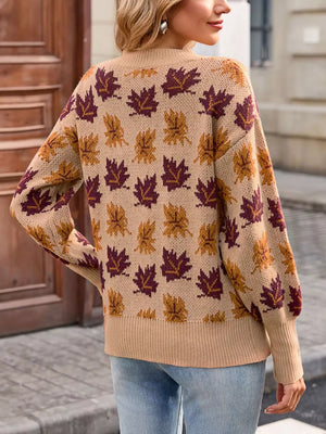 vintage-inspired mock neck sweater in Green with mock neck