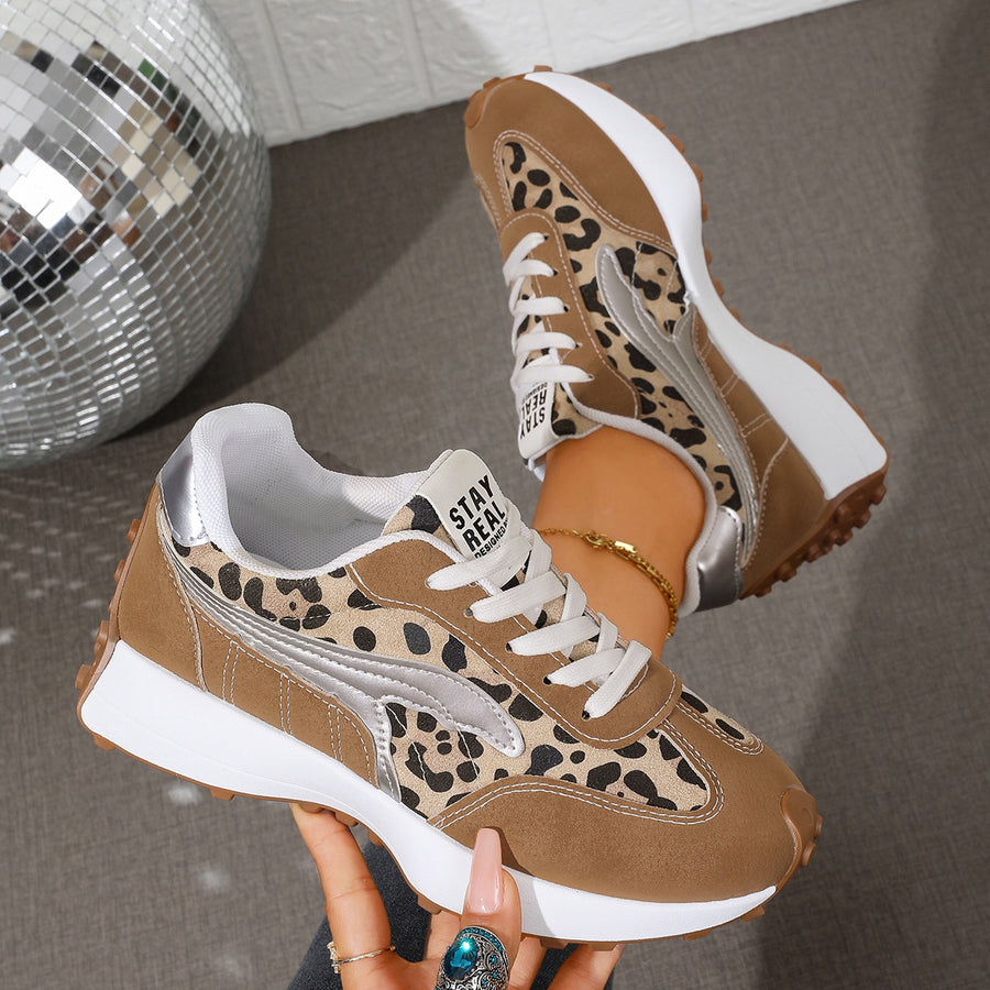 sneakers featuring leopard-print in White with Polyester,Rubber Imported Size &amp texture