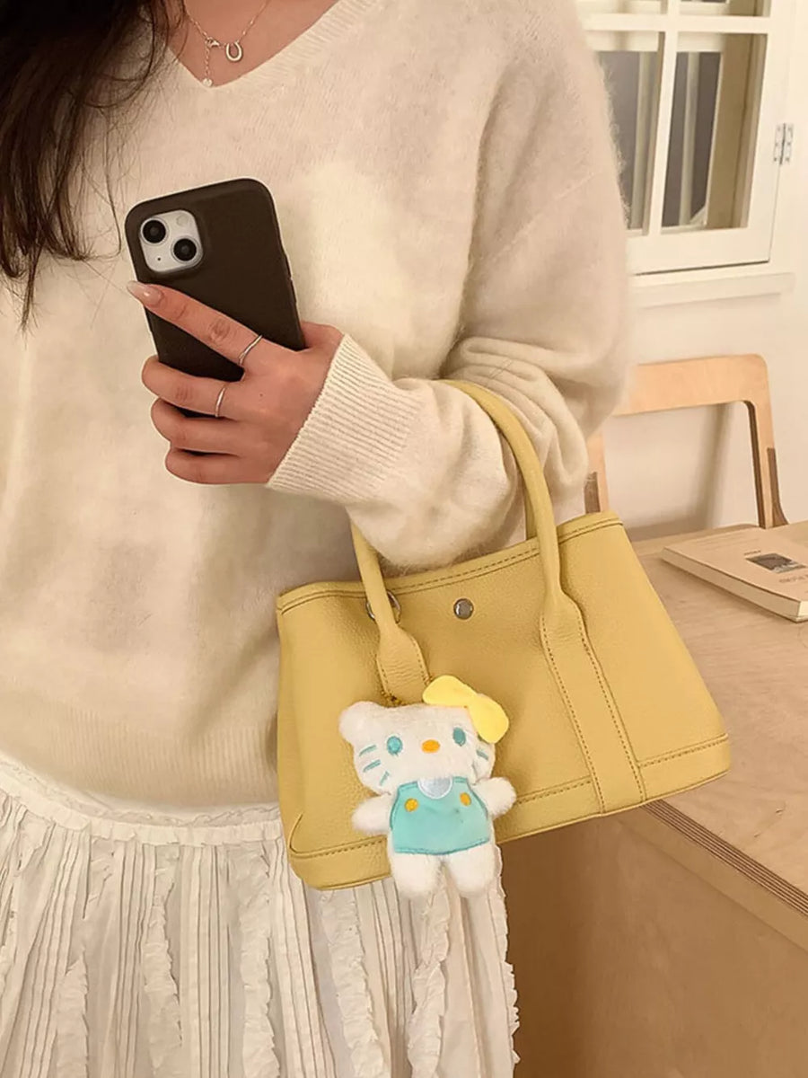 Brown Top Handle Crossbody Bag