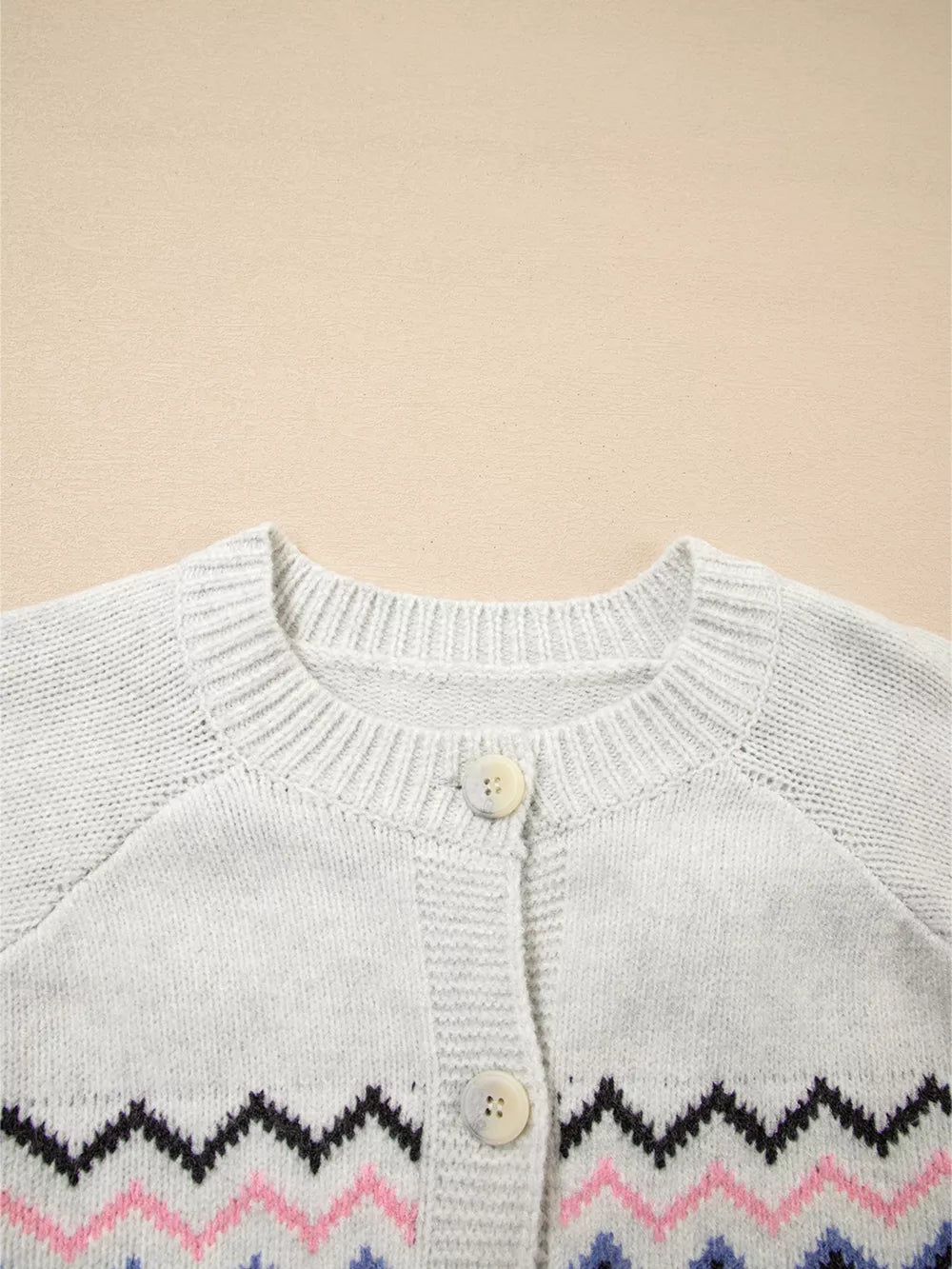 Stripe Geometric Button Up Sweater Cardigan option 8