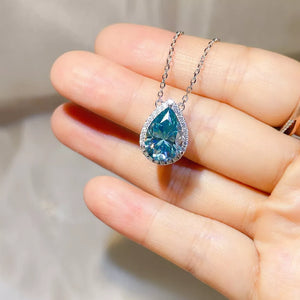 5 Carat Sterling Silver Teardrop Moissanite Necklace option 3