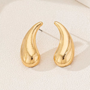 18K Gold-Plated, Alloy, Silver-plated Care instructions: Avoid wearing during ex earrings in Silver with curved teardrop