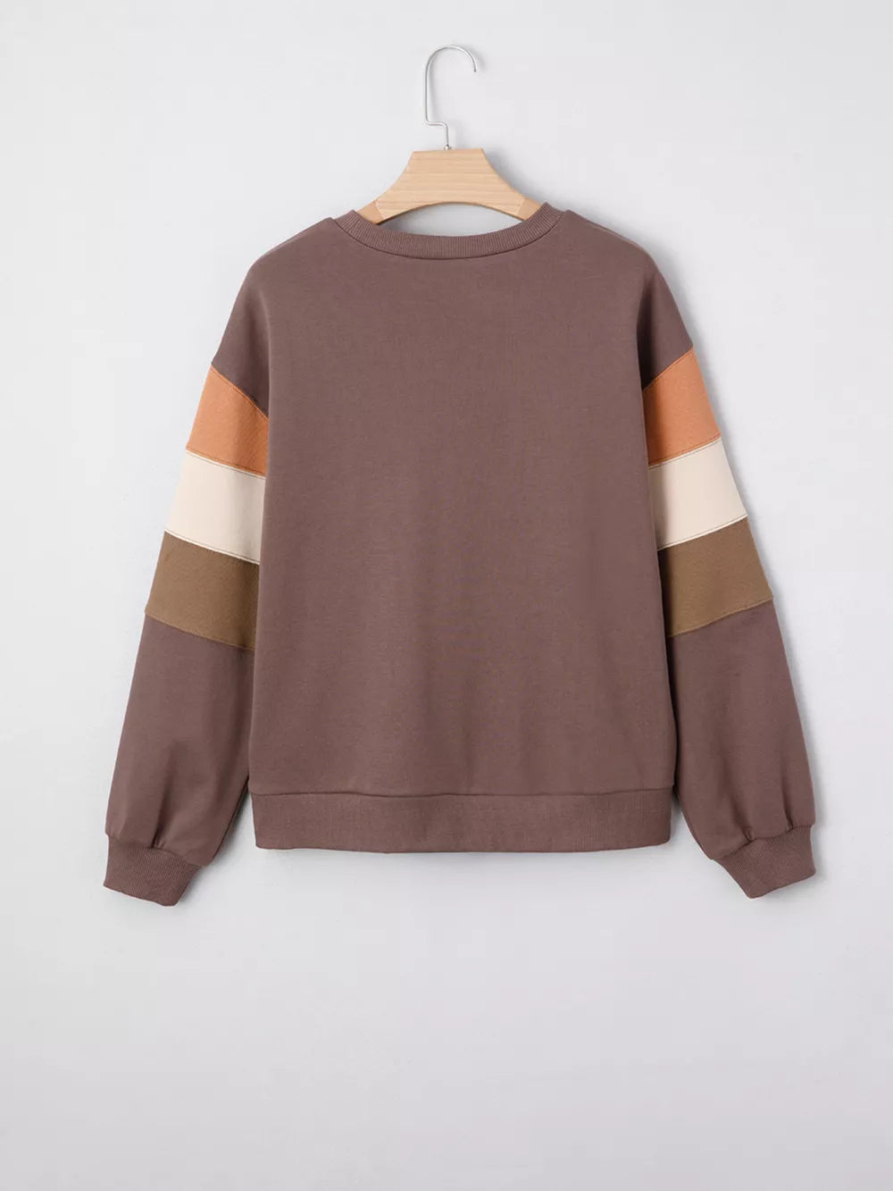 Color Block Drop Shoulder Pullover Sweatshirt option 7
