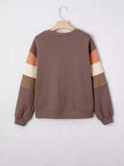 Color Block Drop Shoulder Pullover Sweatshirt option 7
