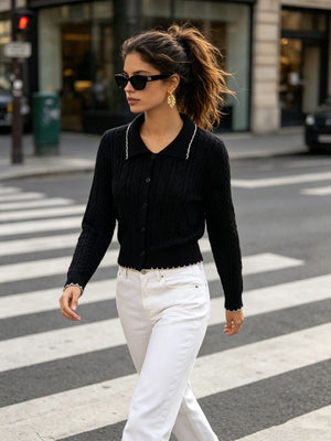 100% polyester Care instructions: Machine wash cold cardigan in White with regular silhouette