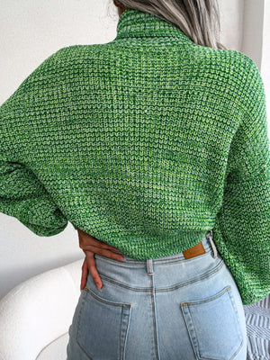 modern turtleneck sweater in Caramel with turtleneck