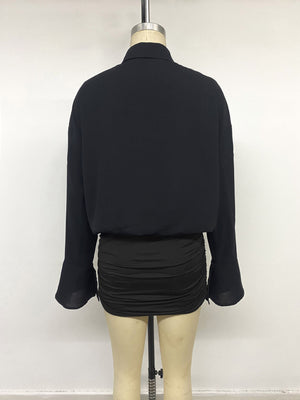 black with shirt dress with buttoned 21