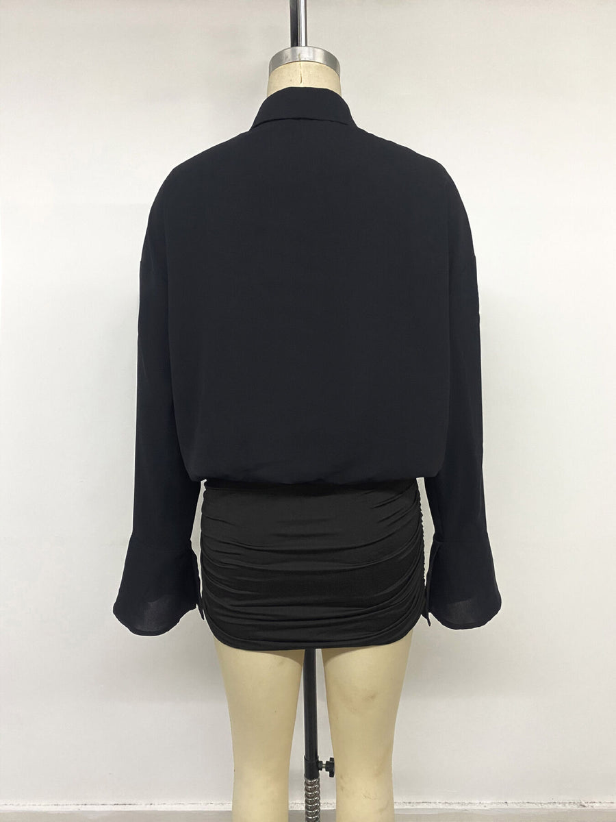 black with shirt dress with buttoned 21