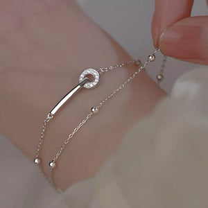 silver bracelet with wrist-length and clasp