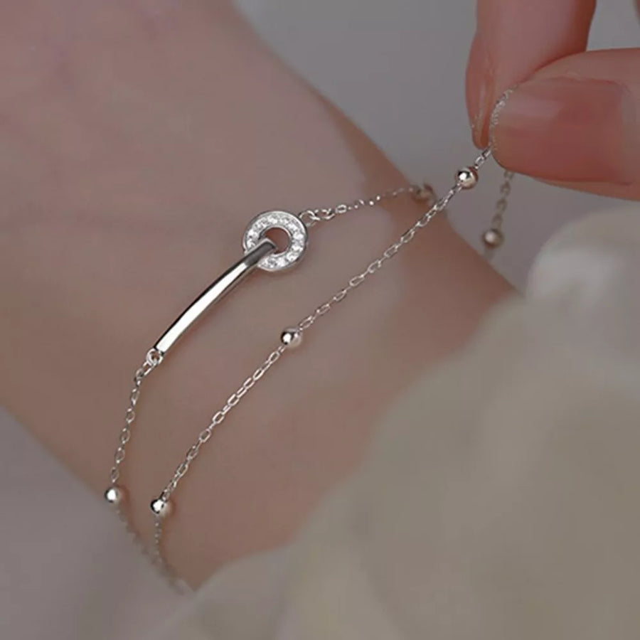 silver bracelet with wrist-length and clasp