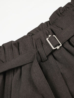 Brown capris with capri and drawstring, elastic