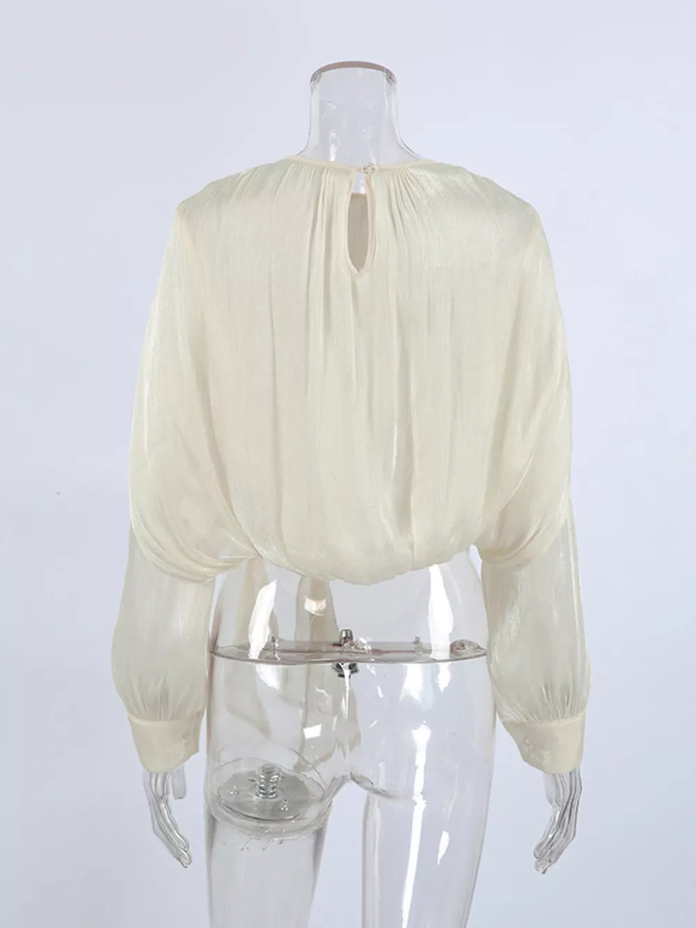 ivory relaxed blouse with round neck