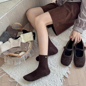 cotton Imported Size &amp socks in Black with fitted silhouette