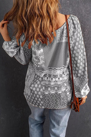 Tangerine blouse with pullover and paisley