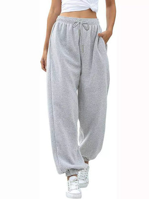 Pink Loose Fit Drawstring Joggers