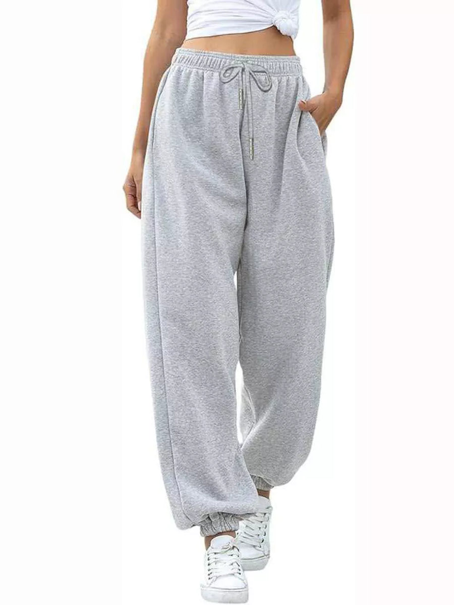 Pink Loose Fit Drawstring Joggers