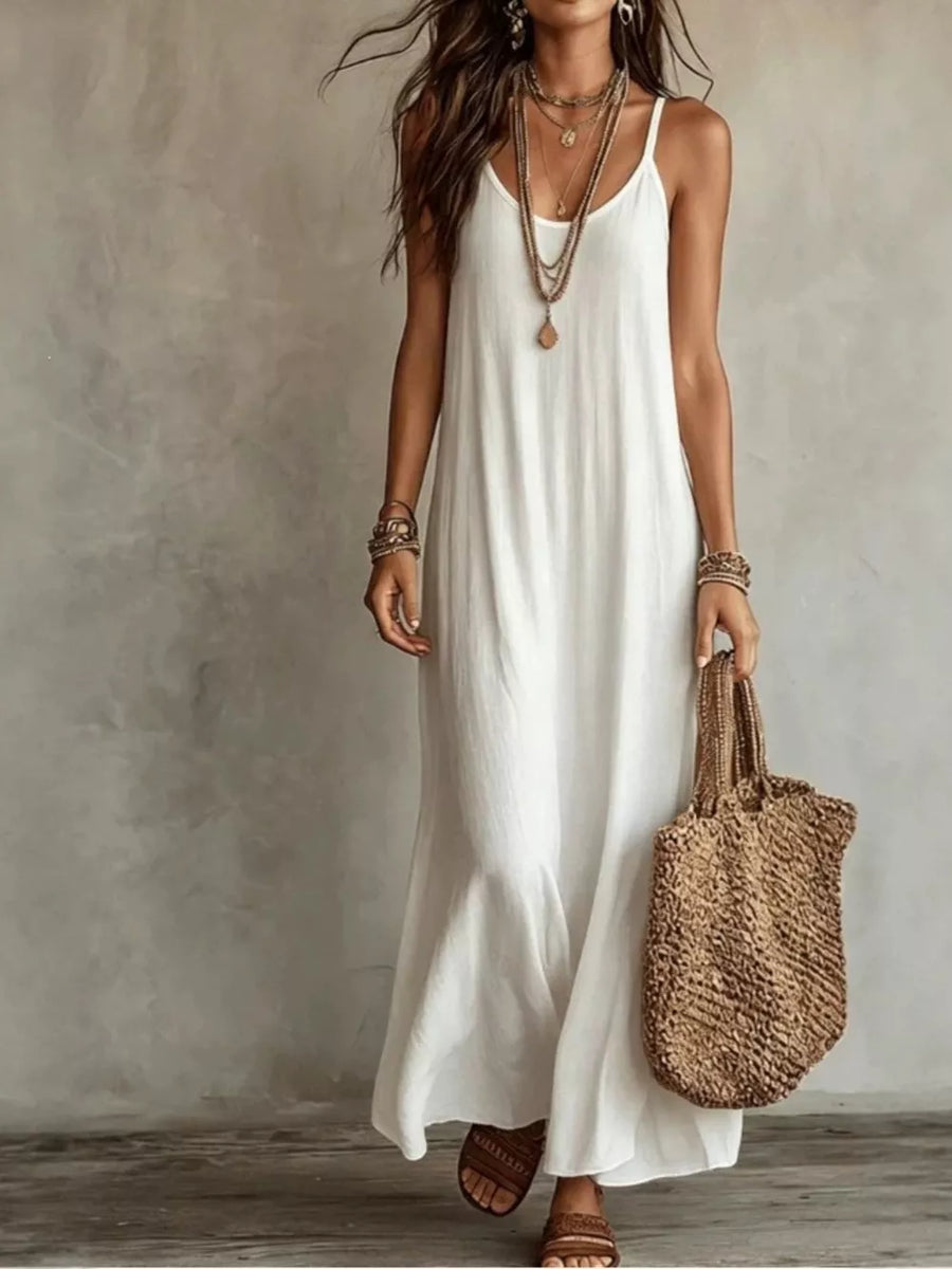 Apricot maxi dress with maxi and pullover