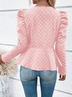 Puff Sleeve Textured Jacquard Jacket option 9
