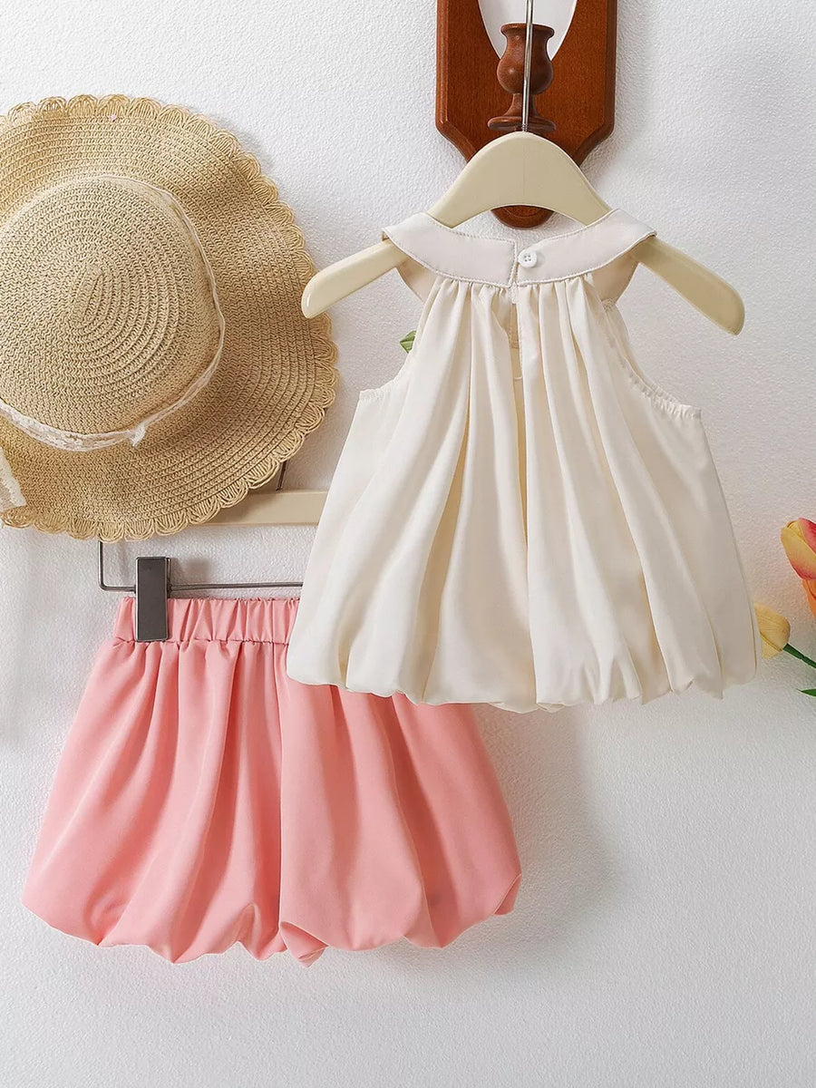 Children's Sleeveless Tank Top And Bubble Shorts Set option 4