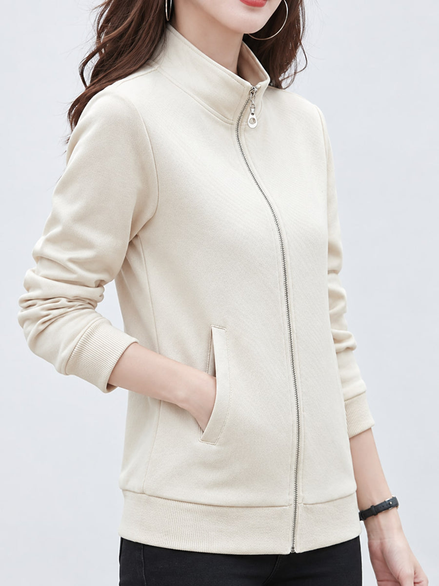 classic sweatshirt in Apricot with mock neck