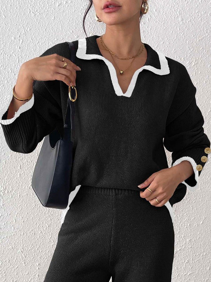 light beige regular pullover sweater with collared