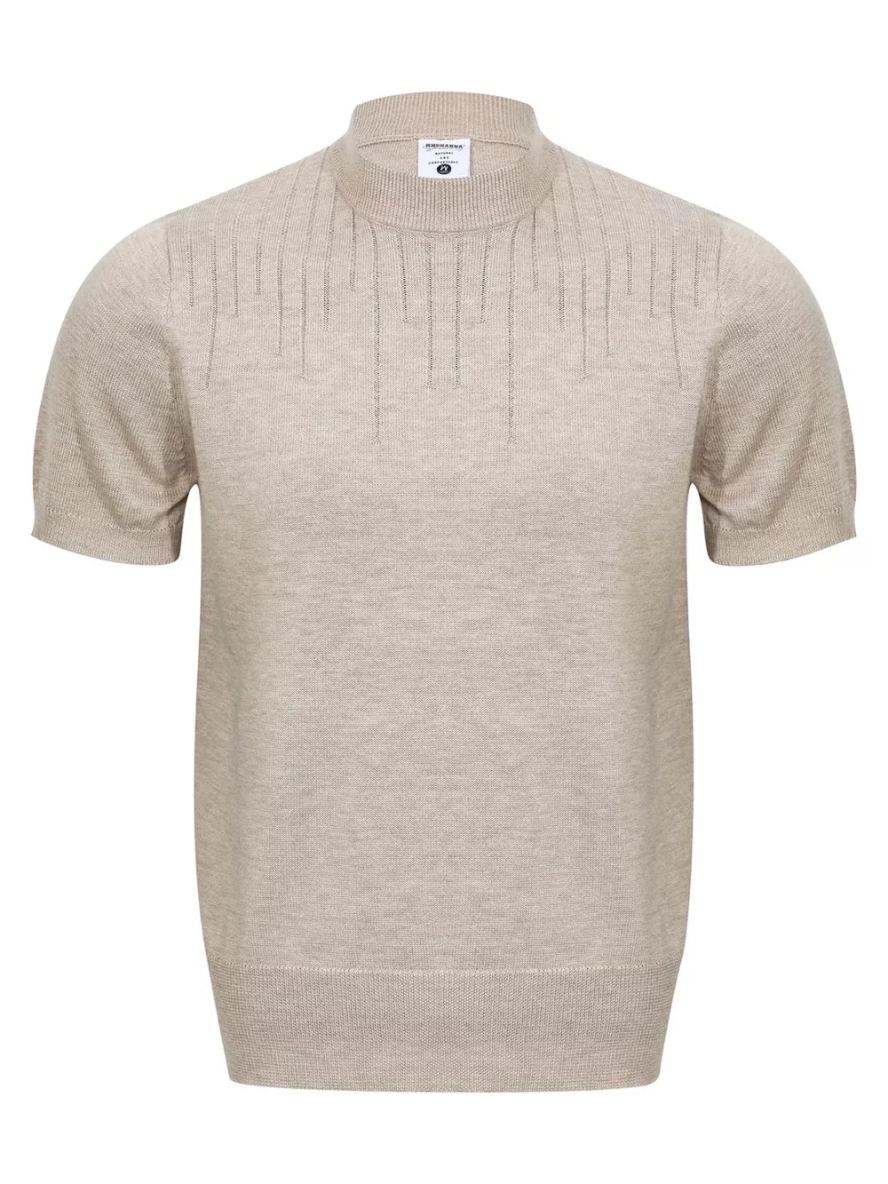 Khaki with Men's Mock Neck Short Sleeve Knit Top in Khaki