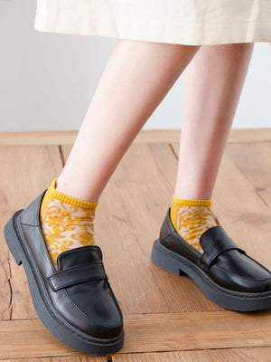 socks featuring floral in Black with cotton Imported Size &amp texture