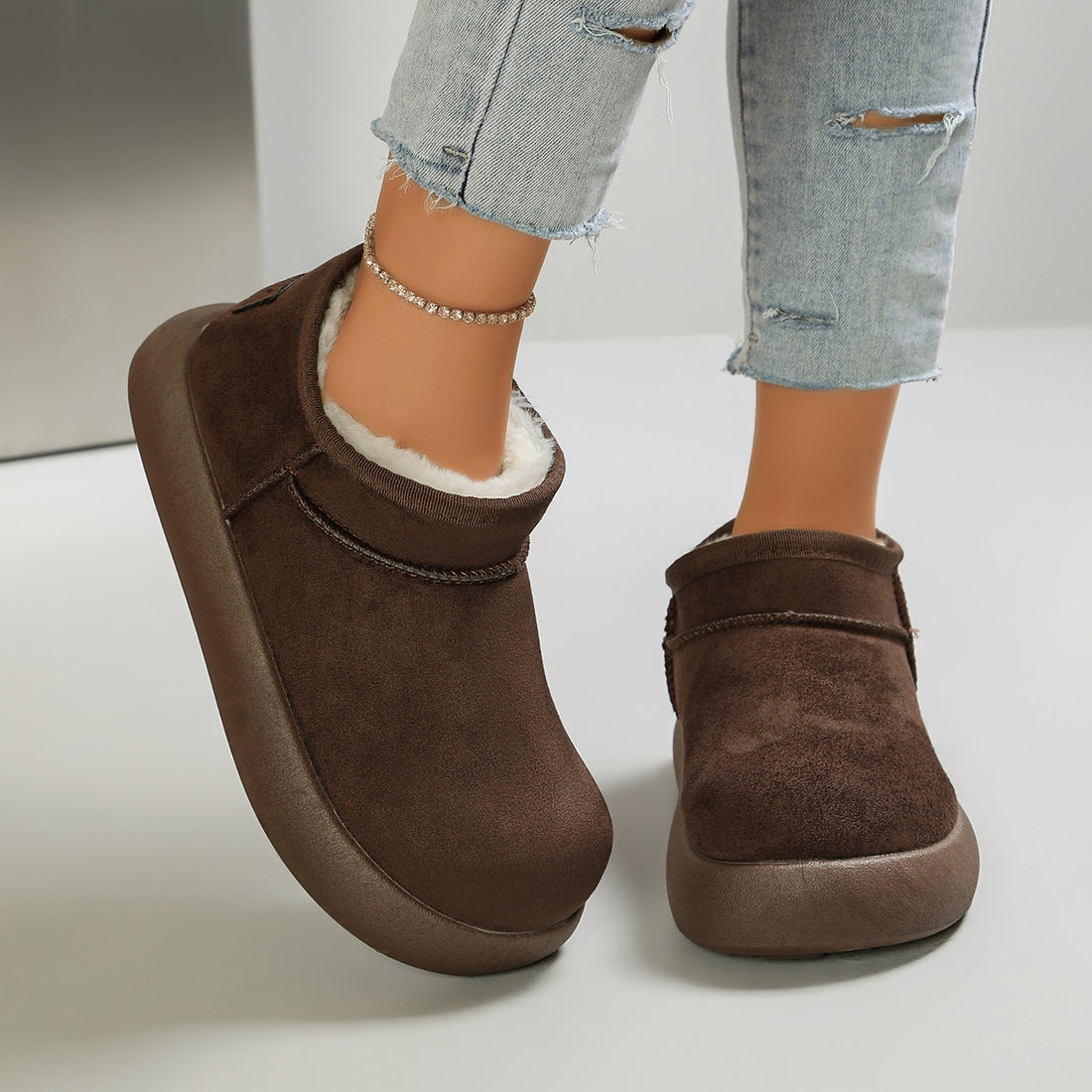Suede,Fluff,Rubber Imported Size &amp boots in tan with chunky silhouette