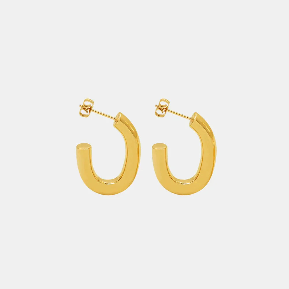 Gold vermeil sculpted hoop earrings with post backs