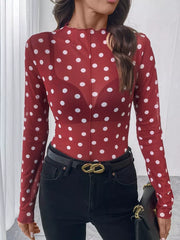 Black blouse with pullover and polka-dot