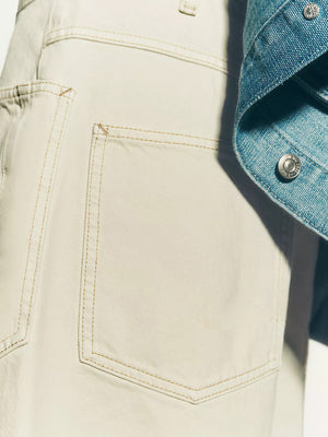 denim shorts in blue with raw hem and mini