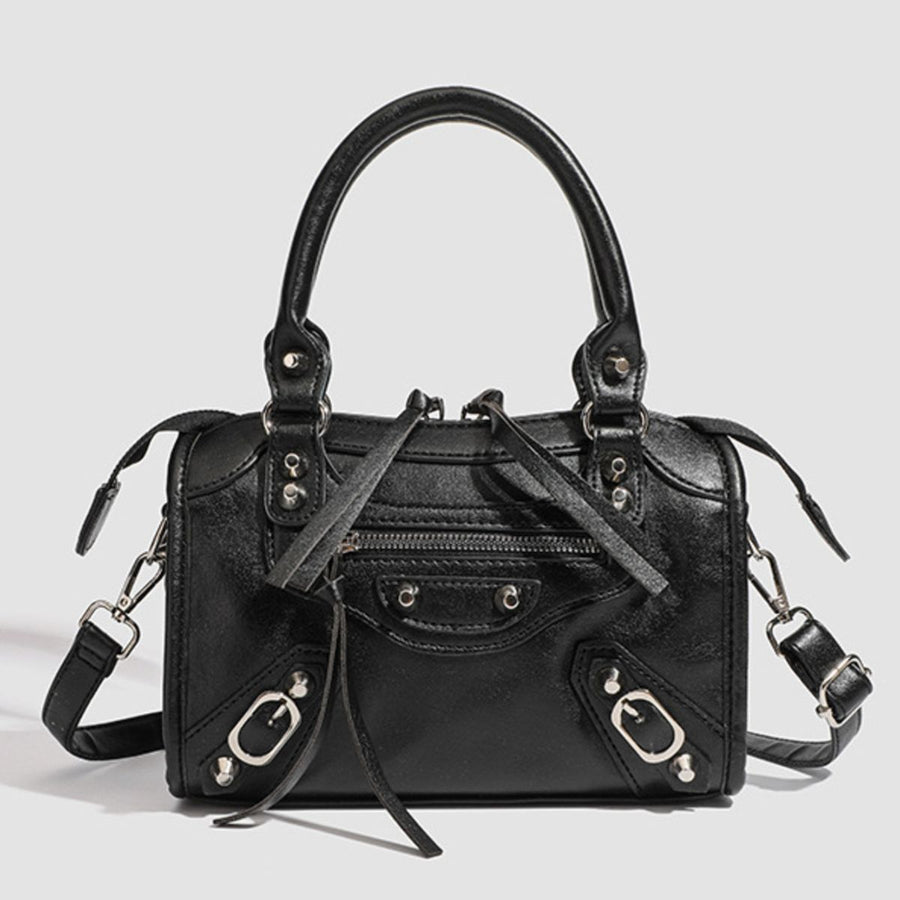black with crossbody bag with studded