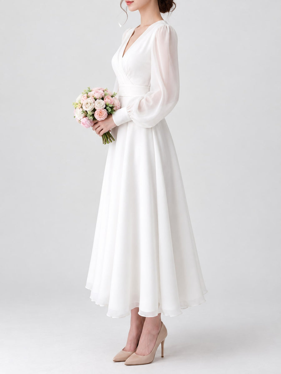 Polyester 100% Care instructions: Hand wash cold midi dress in White with A-line silhouette